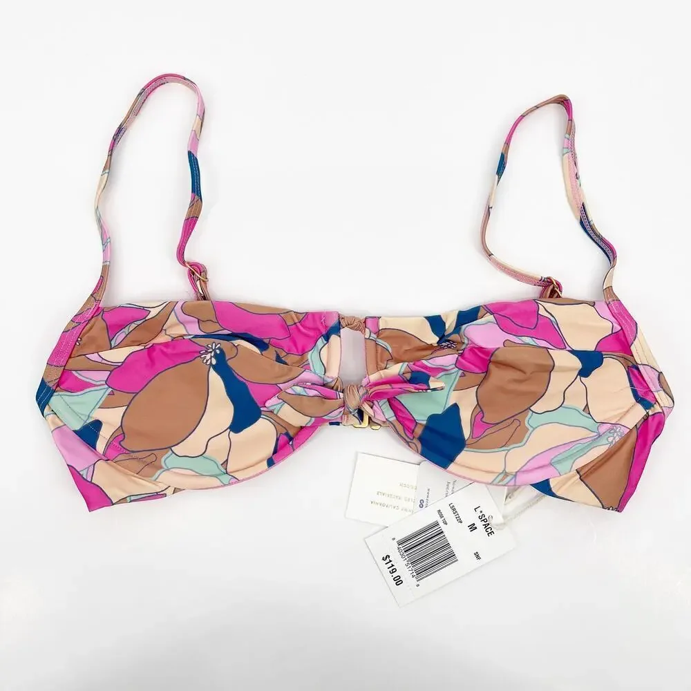 L*Space Rose Underwire Bikini Top Sundazed Floral Print Size Medium NEW!